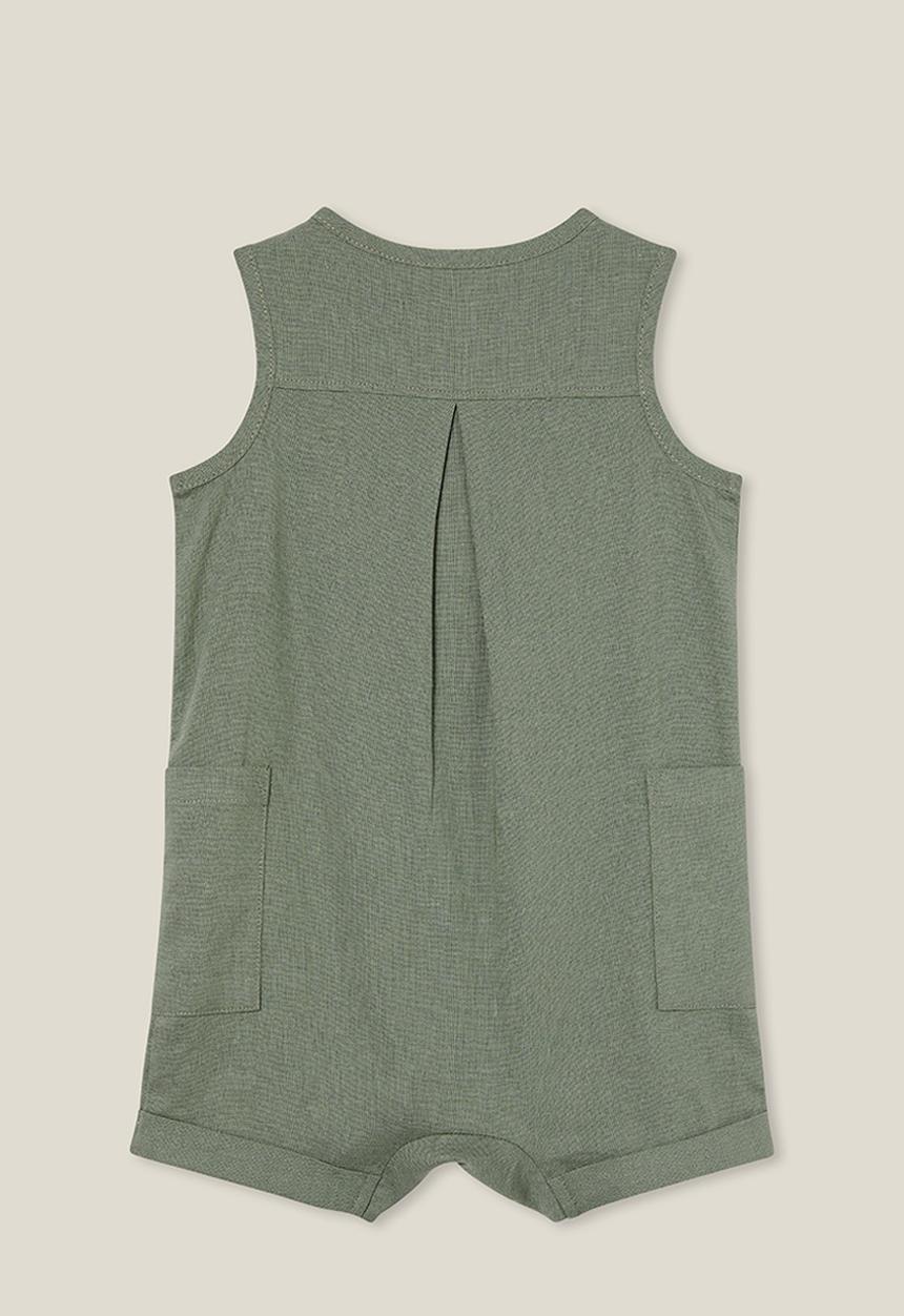 Cotton On - Jacob sleeveless playsuit - swag green/ tropic pinapple