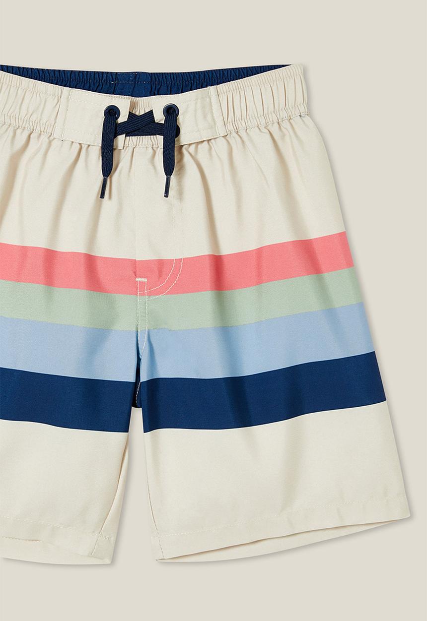 Cotton On - Bobby board short - rainy day/dusty blue multi stripe