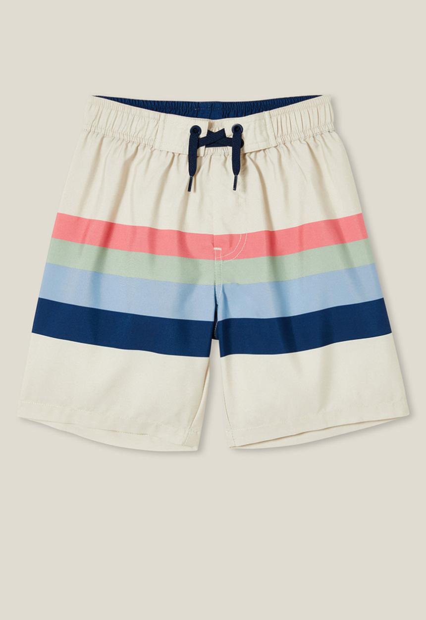 Cotton On - Bobby board short - rainy day/dusty blue multi stripe