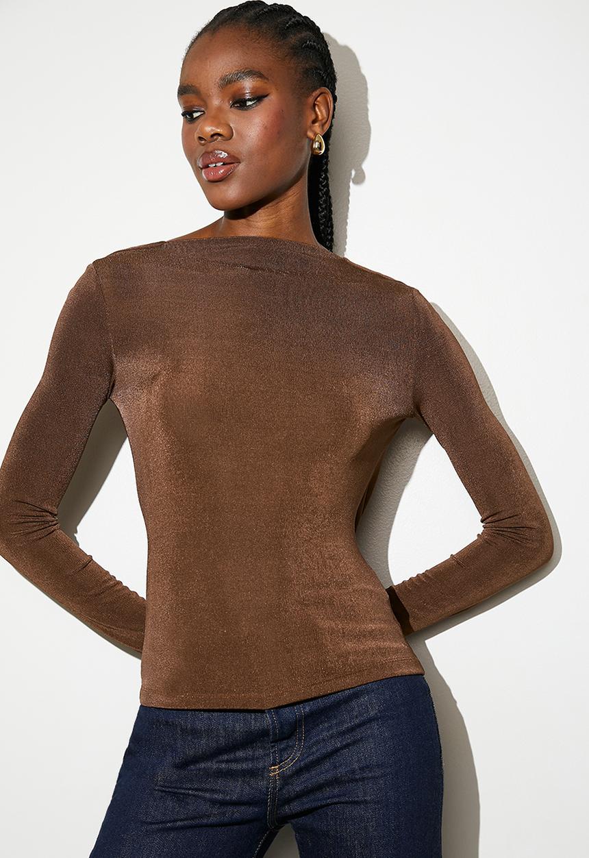 VELVET - cowl back top - chocolate lab