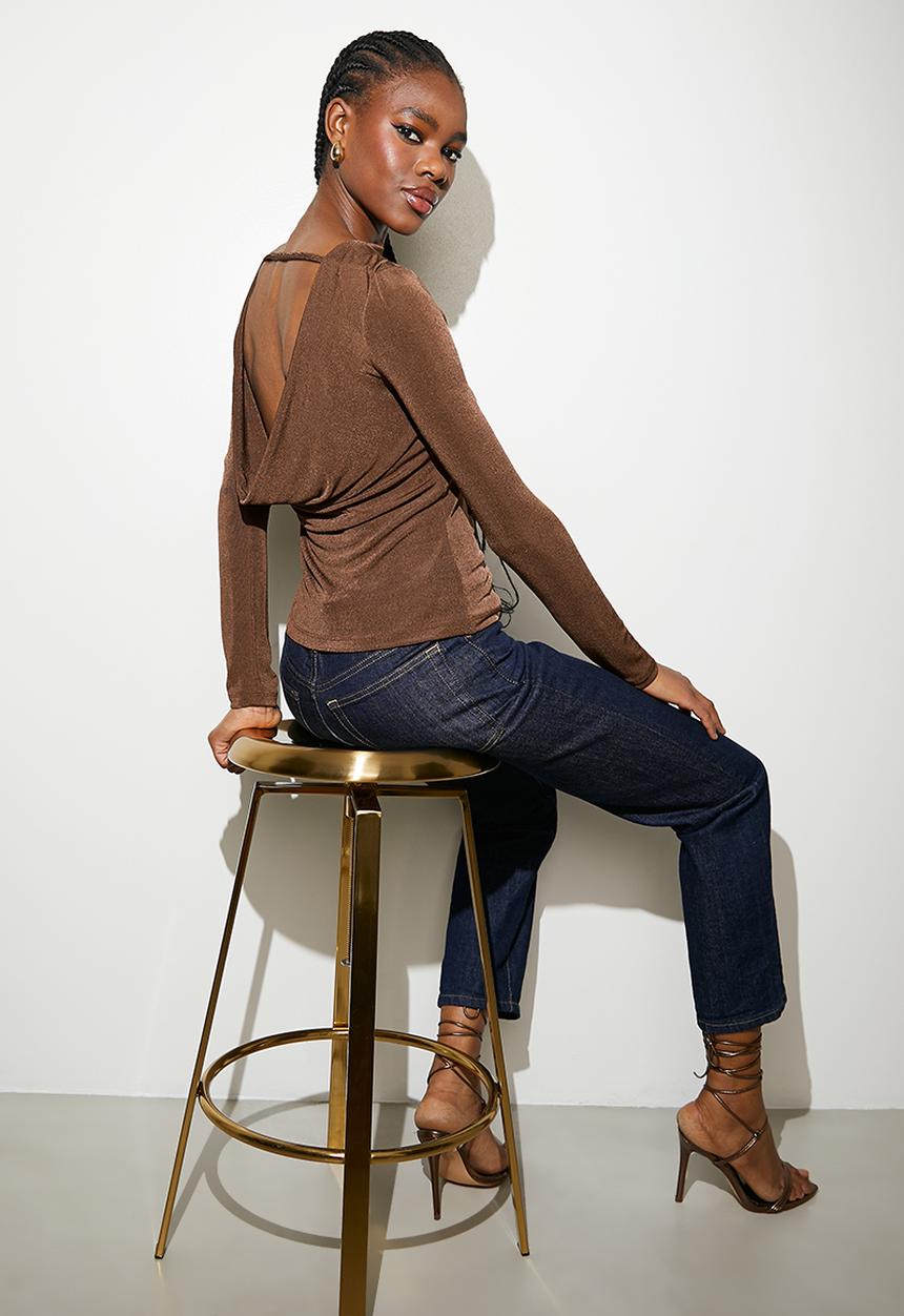 VELVET - cowl back top - chocolate lab