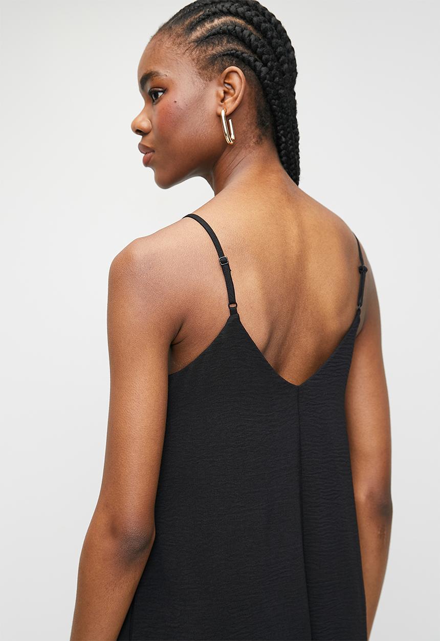 Superbalist - Strappy V Neck Jumpsuit with Wide Leg - Black