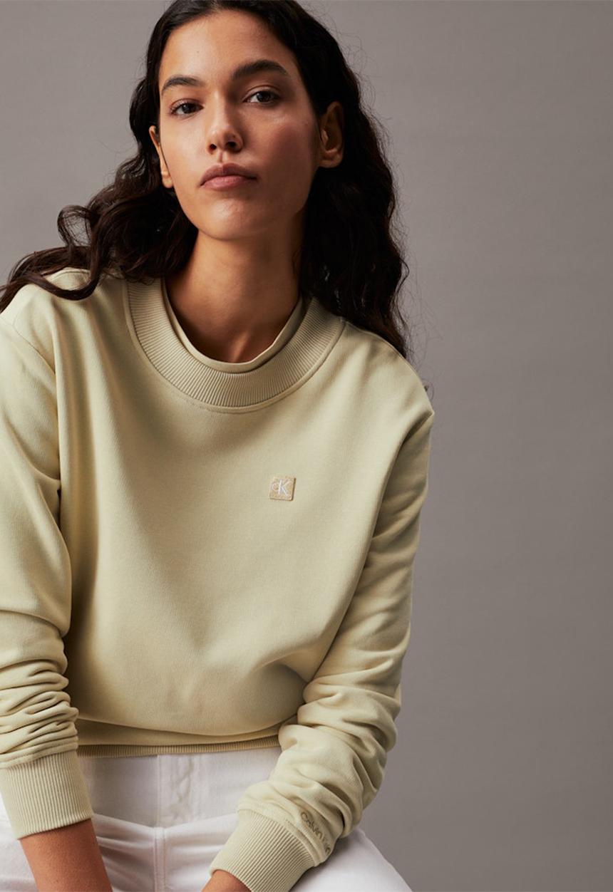 Calvin Klein - CK Embro badge crew neck - green haze