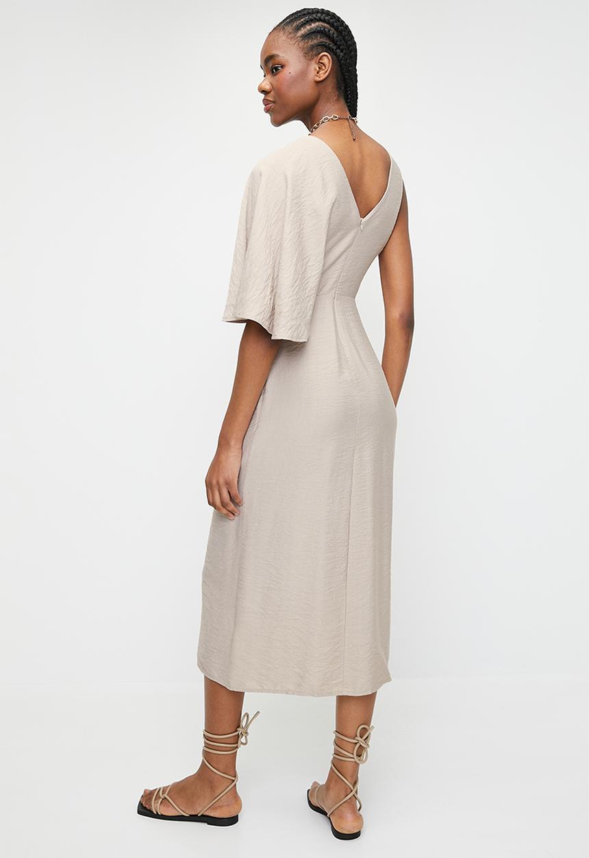 Superbalist - twist front wrap dress - coconut shell