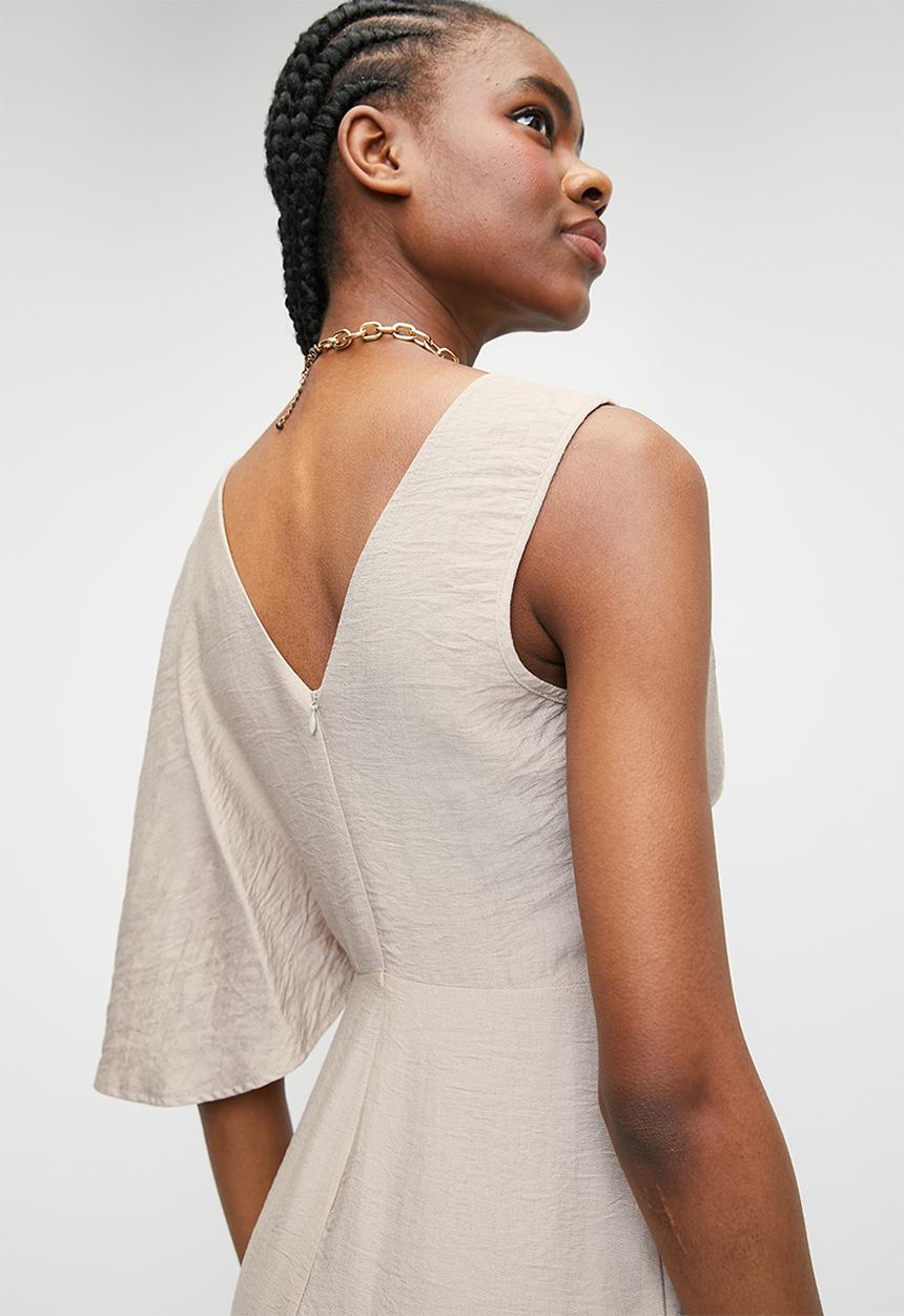 Superbalist - twist front wrap dress - coconut shell