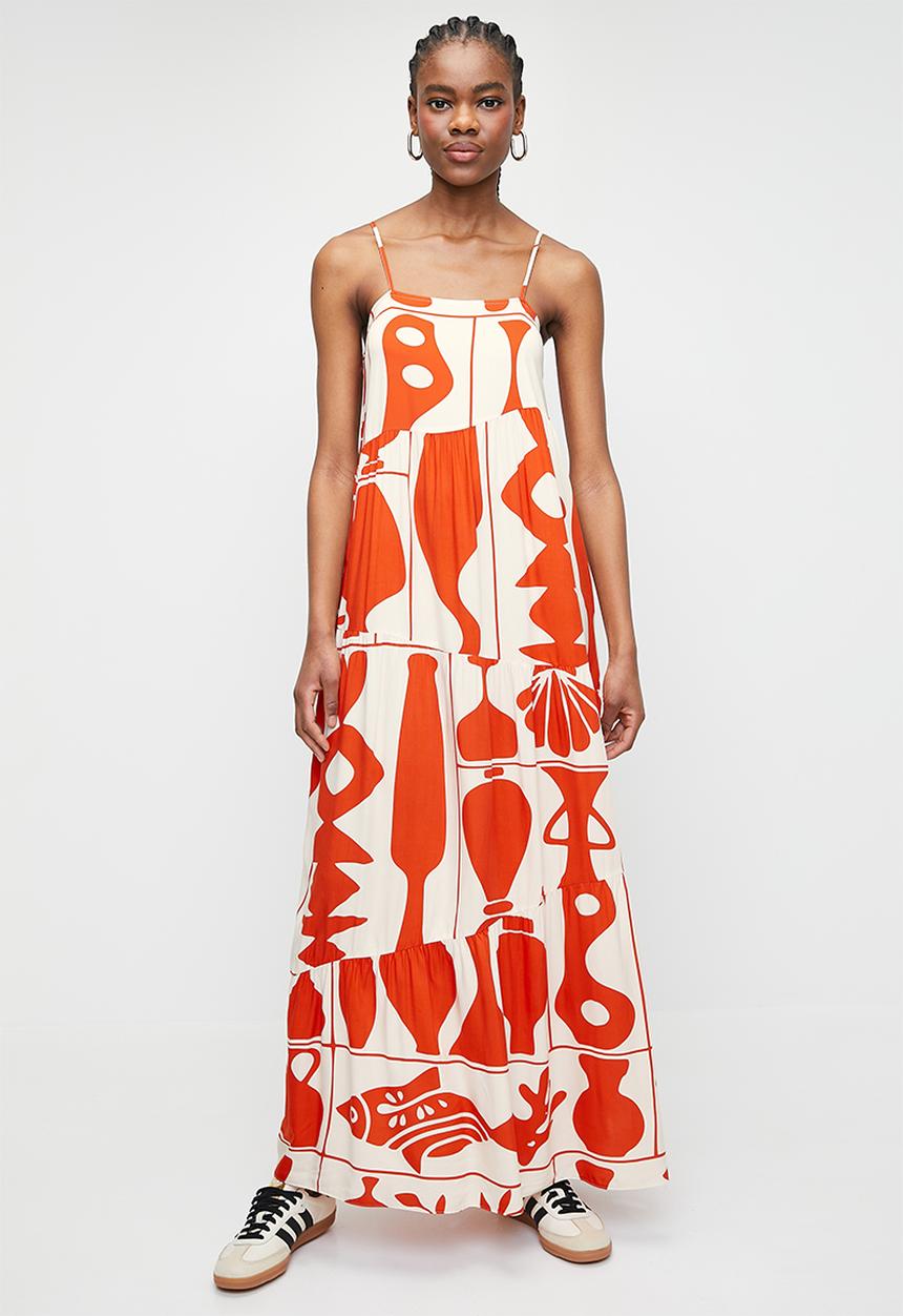 Superbalist - Strappy printed tiered dress - fishy pots