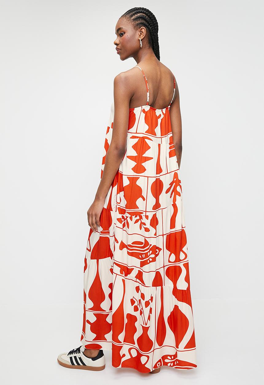 Superbalist - Strappy printed tiered dress - fishy pots