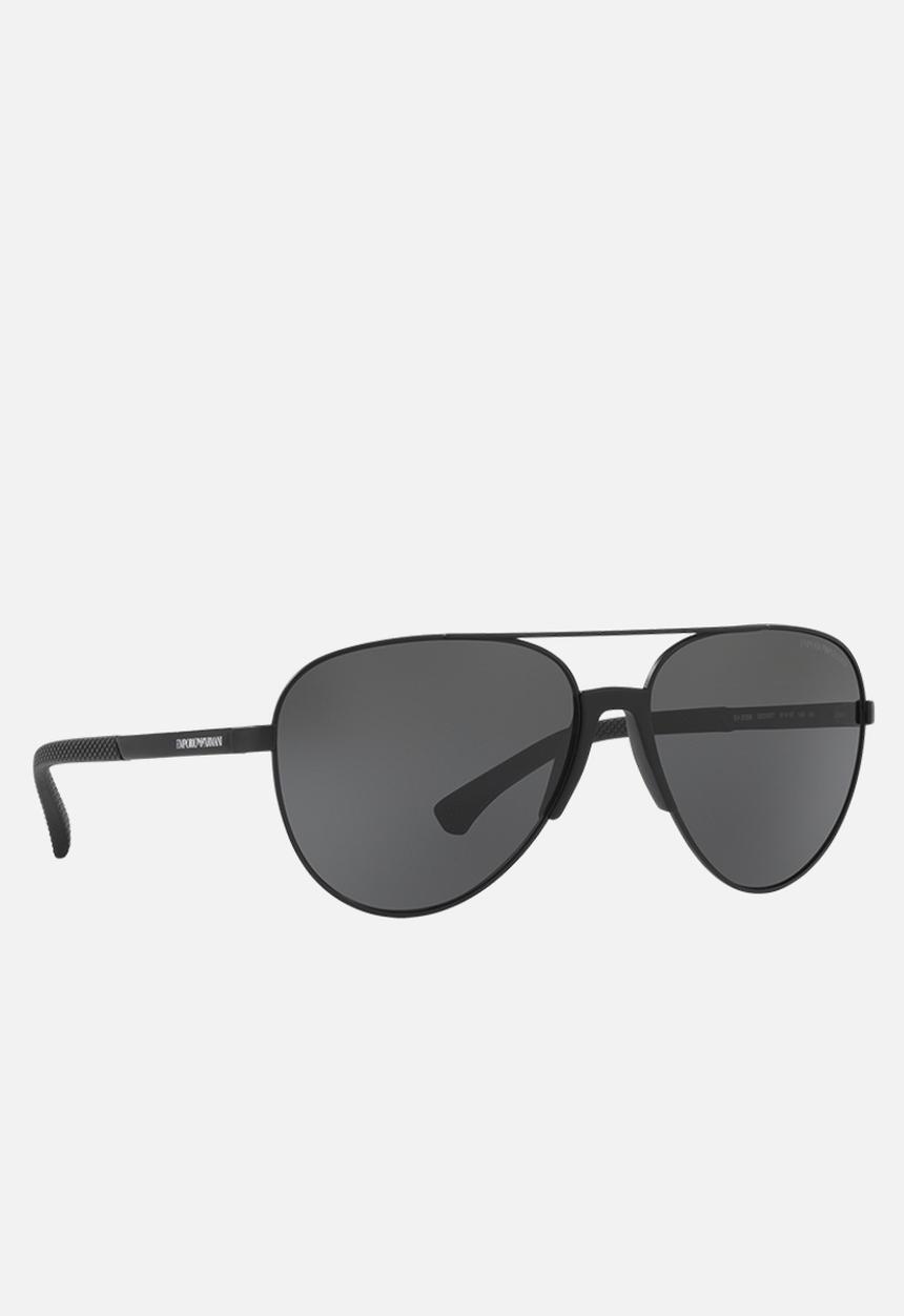 Emporio Armani - Grey lense with matte black avaitor sunglasses 61mm - black