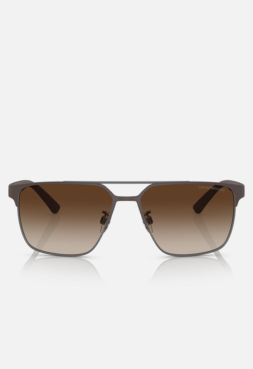 Emporio Armani - Emporio Armani 0ea2134 58 modern sunglasses - matte brown/gunmetal