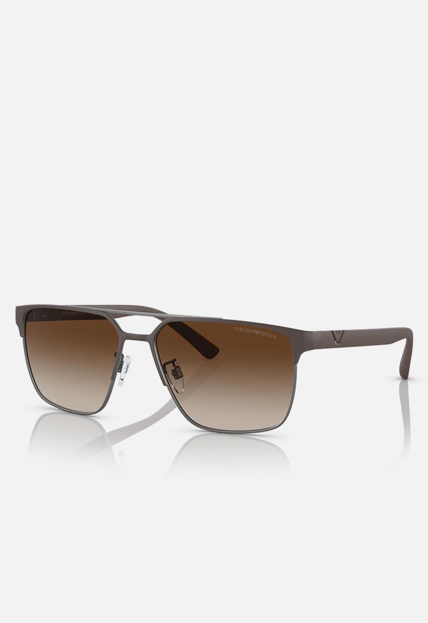 Emporio Armani - Emporio Armani 0ea2134 58 modern sunglasses - matte brown/gunmetal