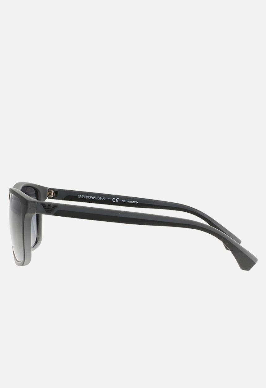 Emporio Armani - Polar grey gradient lens with black grey rubber sunglasses 56mm - black