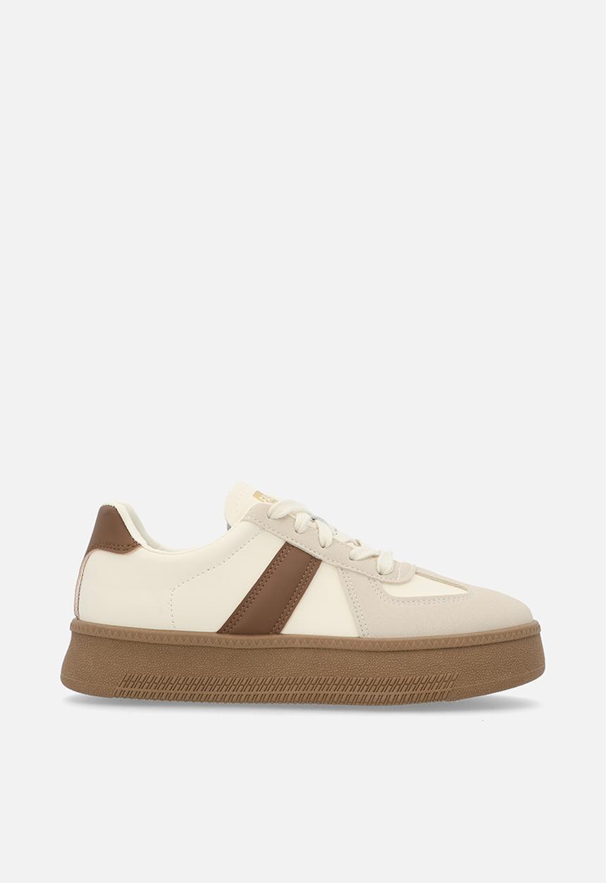 Pop Candy - Platform lace up sneakers - brown & beige