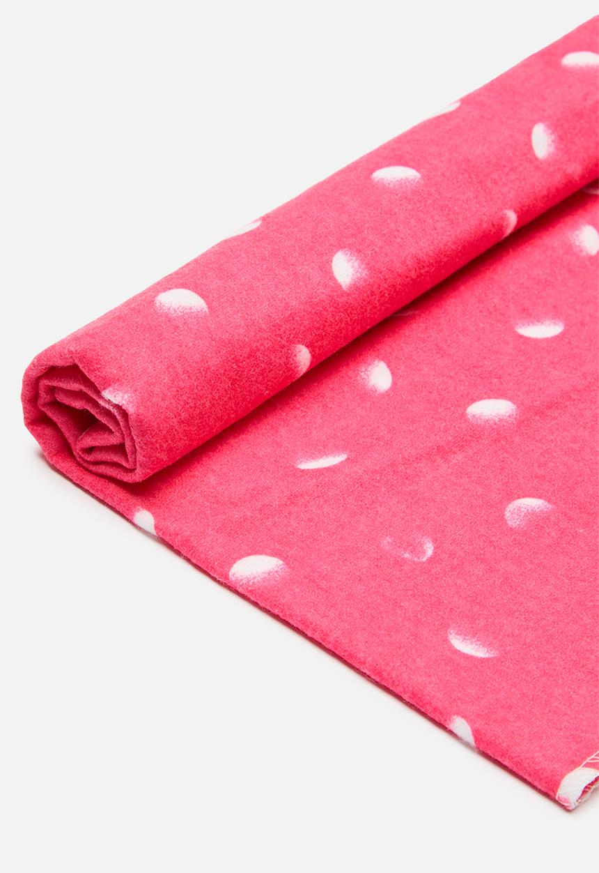 Pop Candy - 4 Pack printed & striped blankets - pink & white