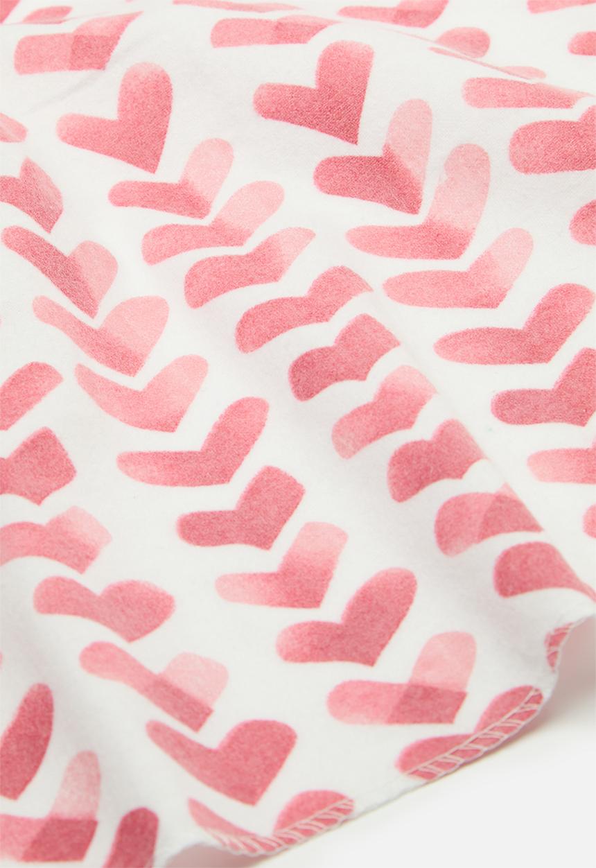 Pop Candy - 4 Pack printed & striped blankets - pink & white