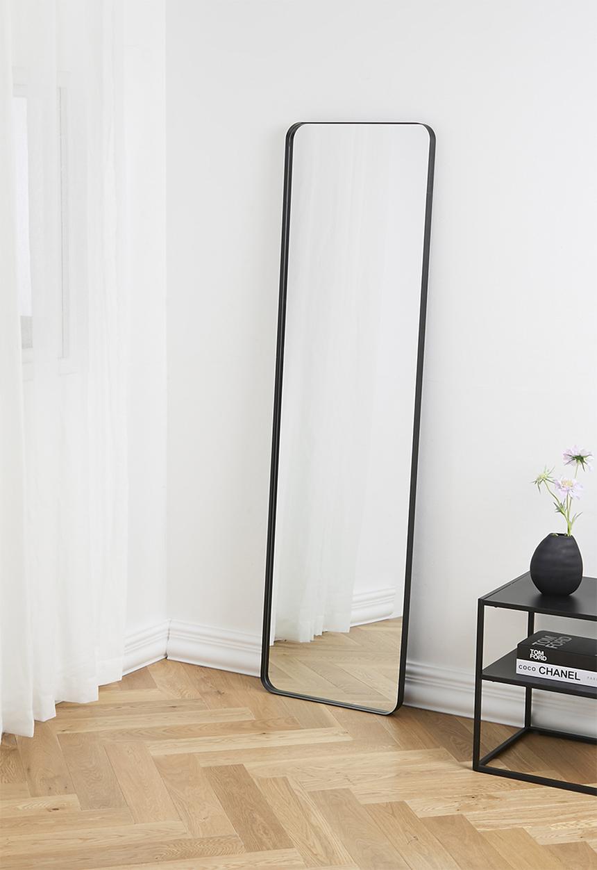 Sixth Floor - Aluminium Framed Full Length Mirror - Black