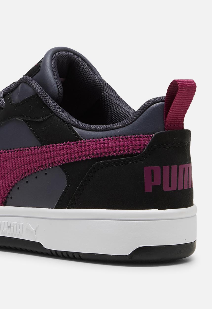PUMA - Puma Rebound V6 Lo Cord Jr - Puma Black-Magenta Gleam-Galactic Grey