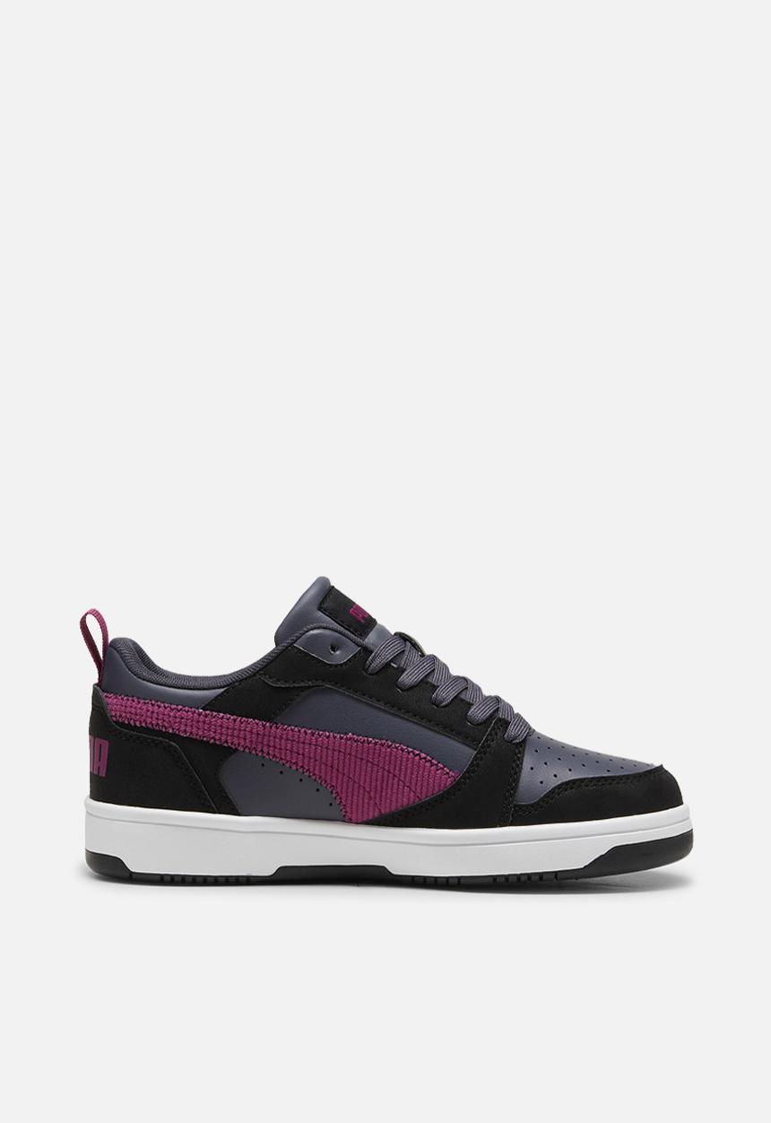 PUMA - Puma Rebound V6 Lo Cord Jr - Puma Black-Magenta Gleam-Galactic Grey