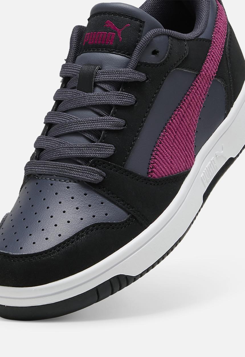 PUMA - Puma Rebound V6 Lo Cord Jr - Puma Black-Magenta Gleam-Galactic Grey