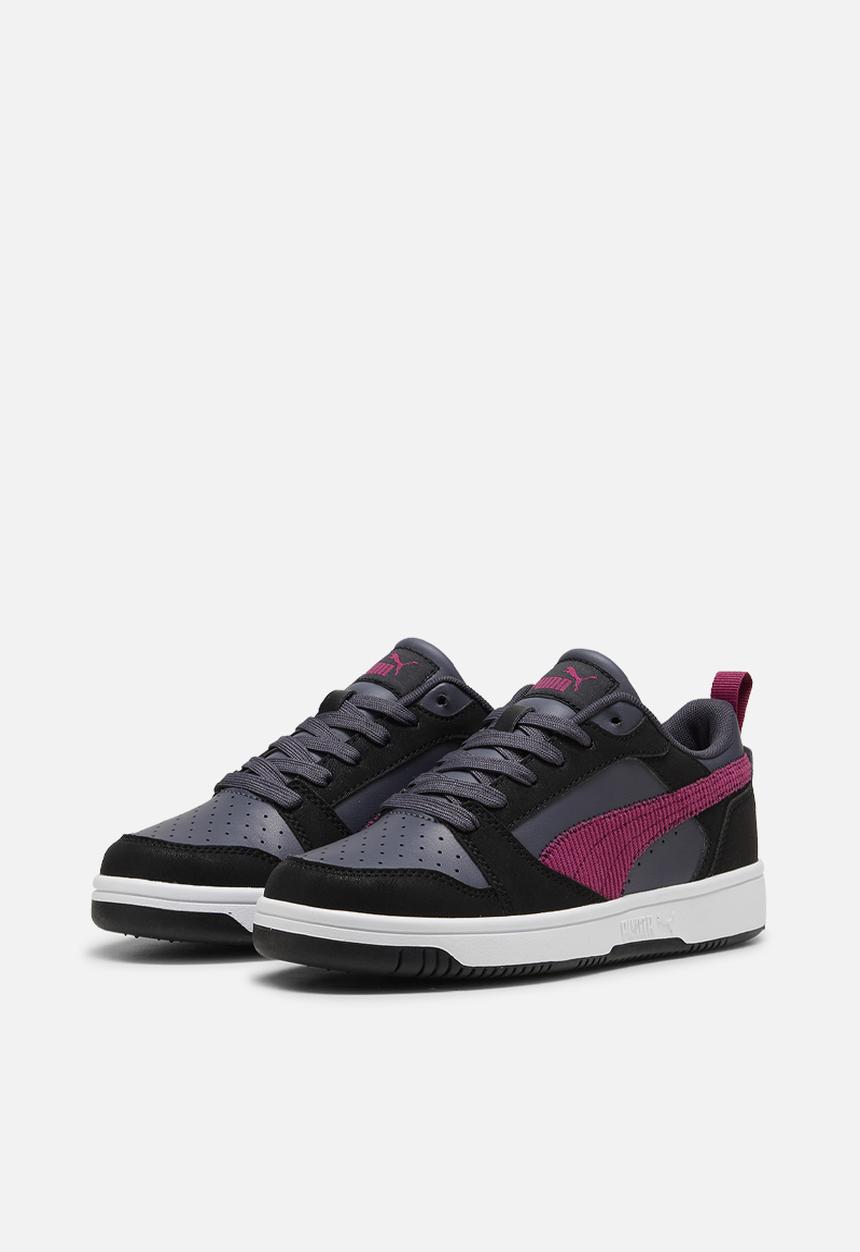 PUMA - Puma Rebound V6 Lo Cord Jr - Puma Black-Magenta Gleam-Galactic Grey