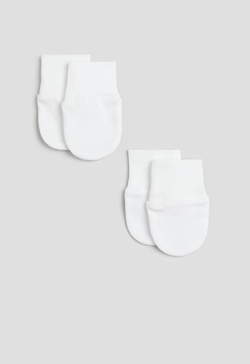 H&M - 2-Pack scratch mittens - white