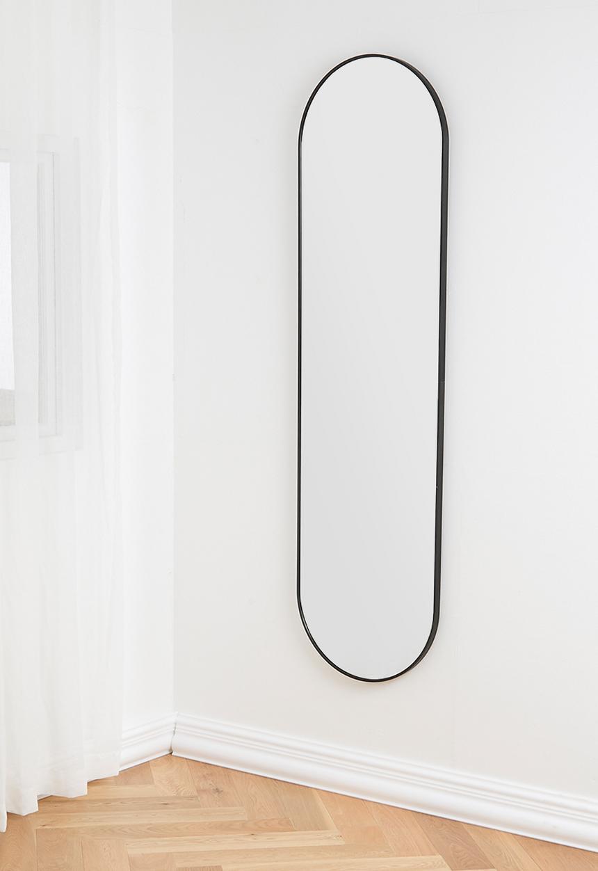 Sixth Floor - Aluminum Framed Full length Pill Mirror - Black