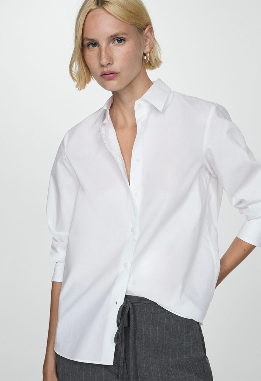MANGO - Shirt Regu - Natural