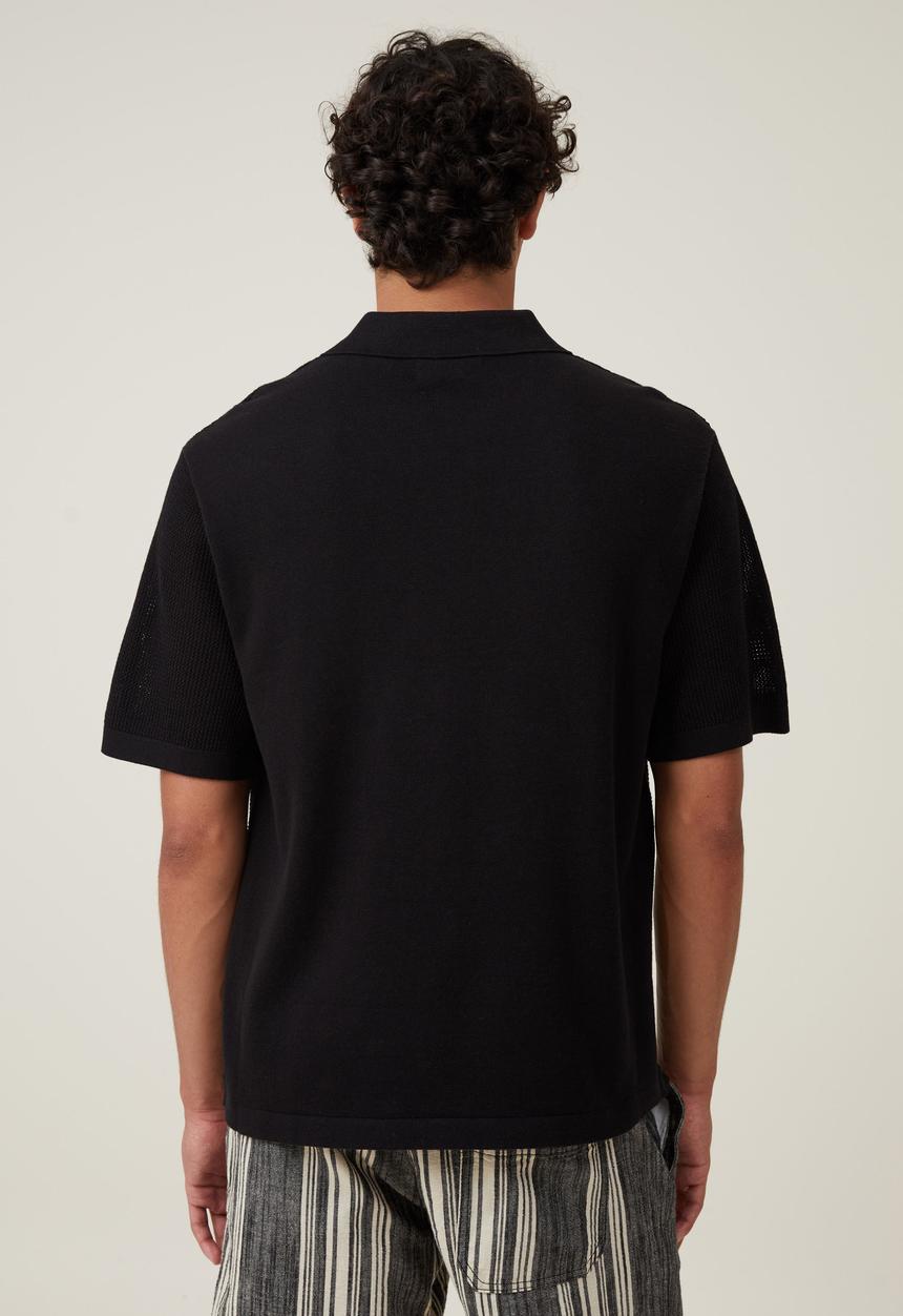 Cotton On - Resort short sleeve polo - jet black