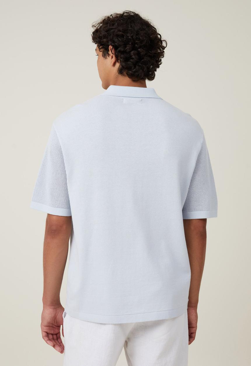 Cotton On - Resort short sleeve polo - light blue