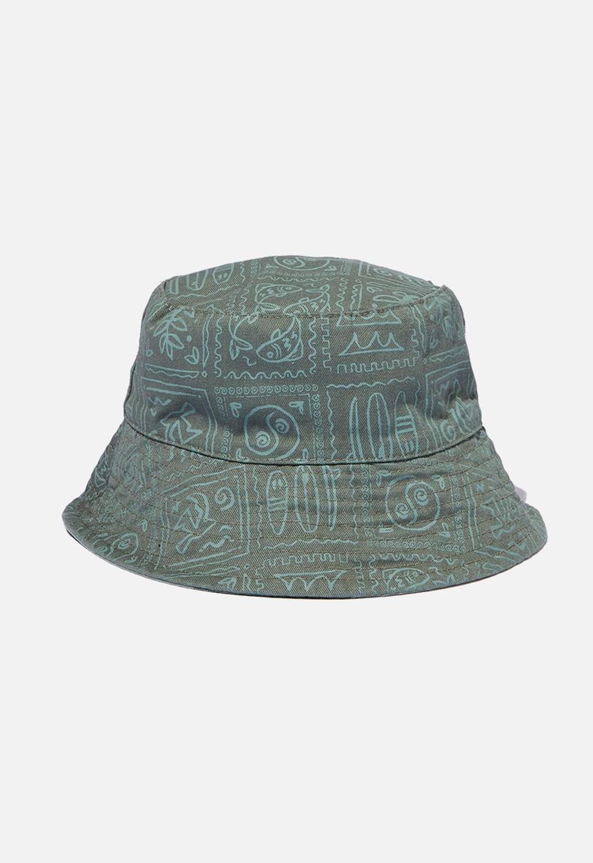 Cotton On - Kids reversible bucket hat - swag green/deep sage medi coast
