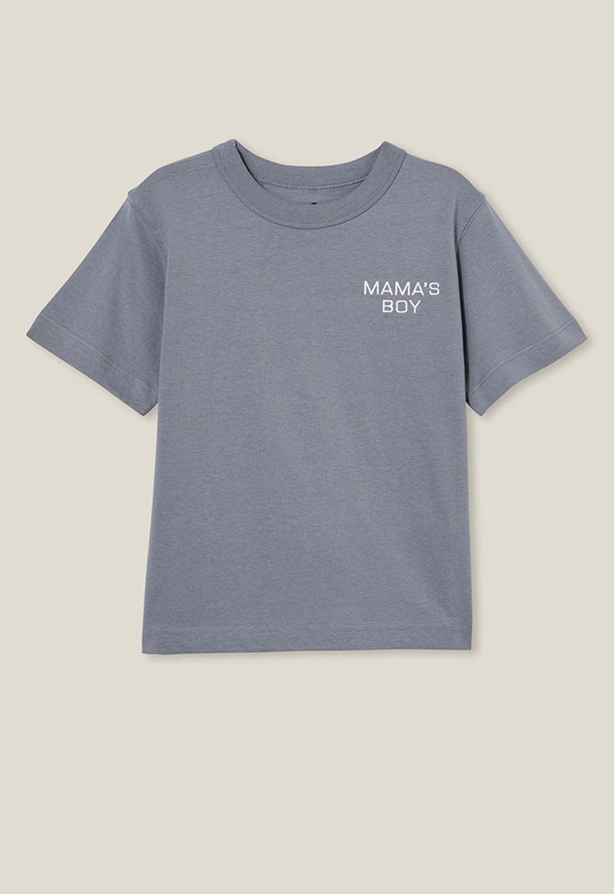 Cotton On - Jonny short sleeve graphic print tee - steel/mama s boy