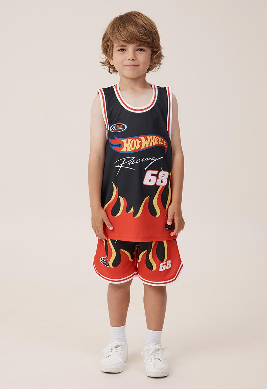 Cotton On - Hot wheels basketball short - black