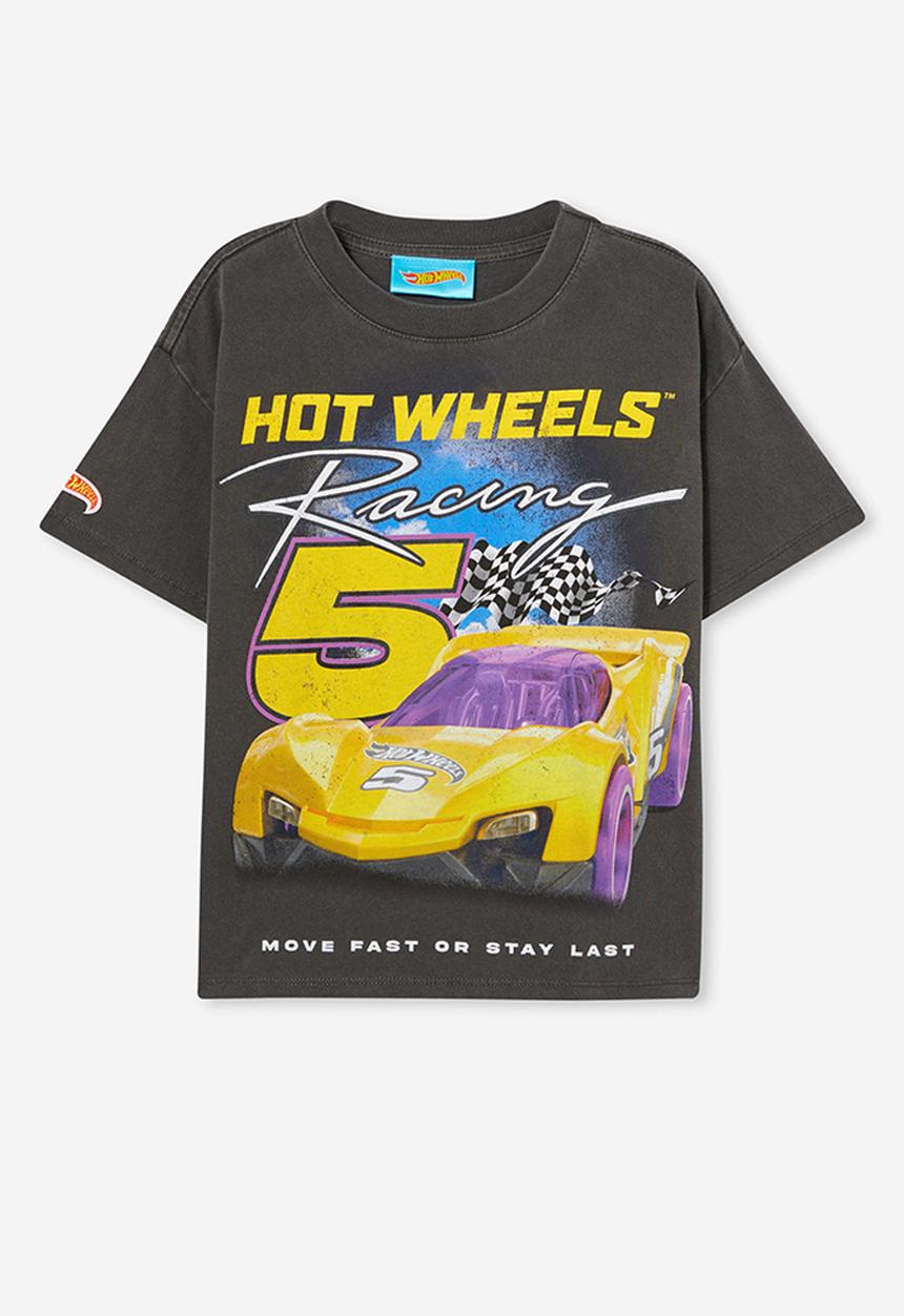 Cotton On - Hot Wheels drop shoulder short sleeve tee - phantom wash 