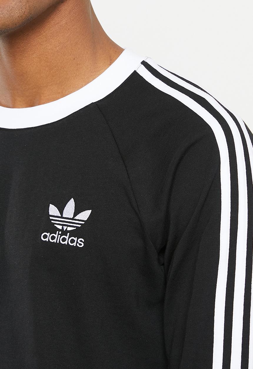 adidas Originals - 3 stripe LS tee - black
