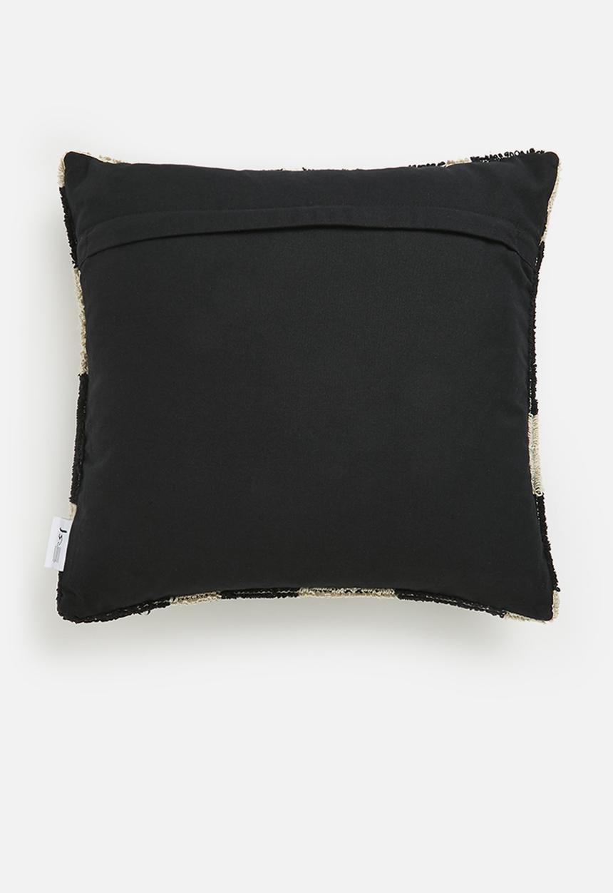 Sixth Floor - Swirl tufted cushion cover - black & neutral