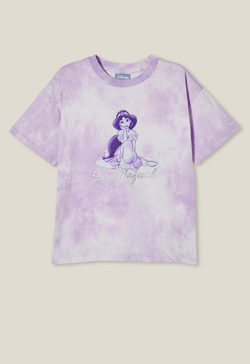 Cotton On - Disney Stay Magical drop shoulder short sleeve tee - lilac tie dye