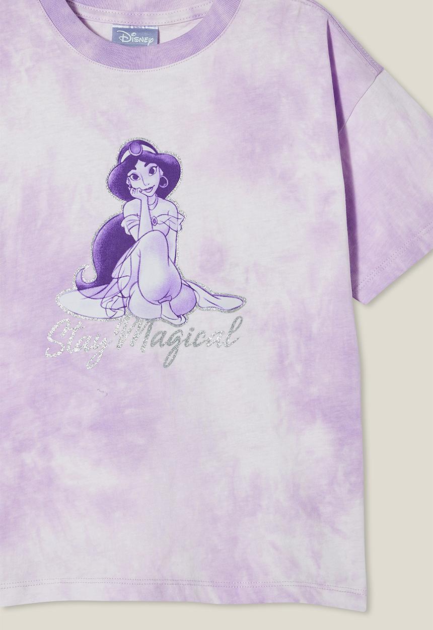 Cotton On - Disney Stay Magical drop shoulder short sleeve tee - lilac tie dye