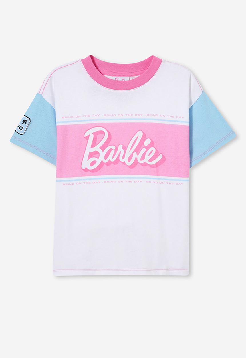 Cotton On - Barbie drop shoulder short sleeve tee - white
