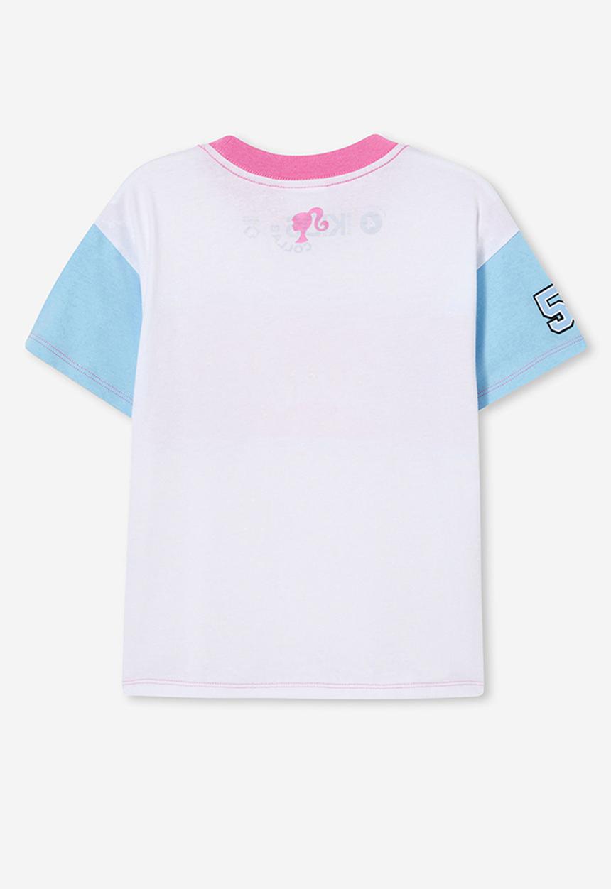 Cotton On - Barbie drop shoulder short sleeve tee - white