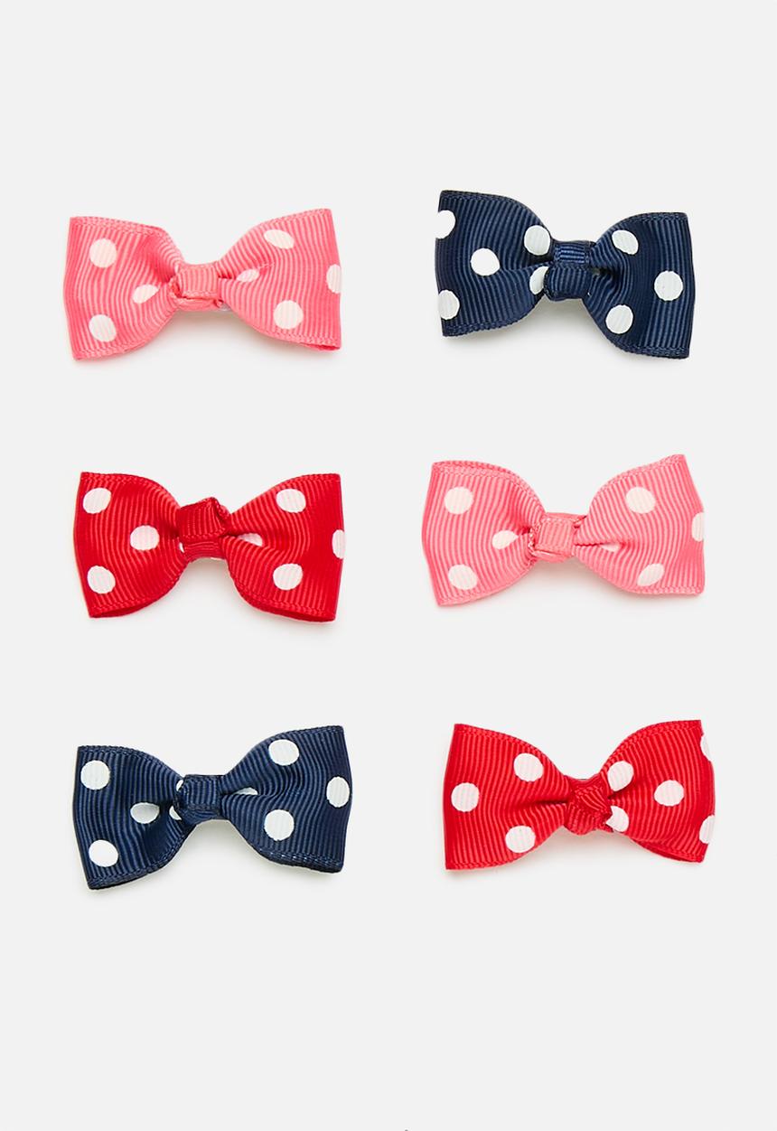 Pop Candy - 6 Piece polka dot hair clip set - multi