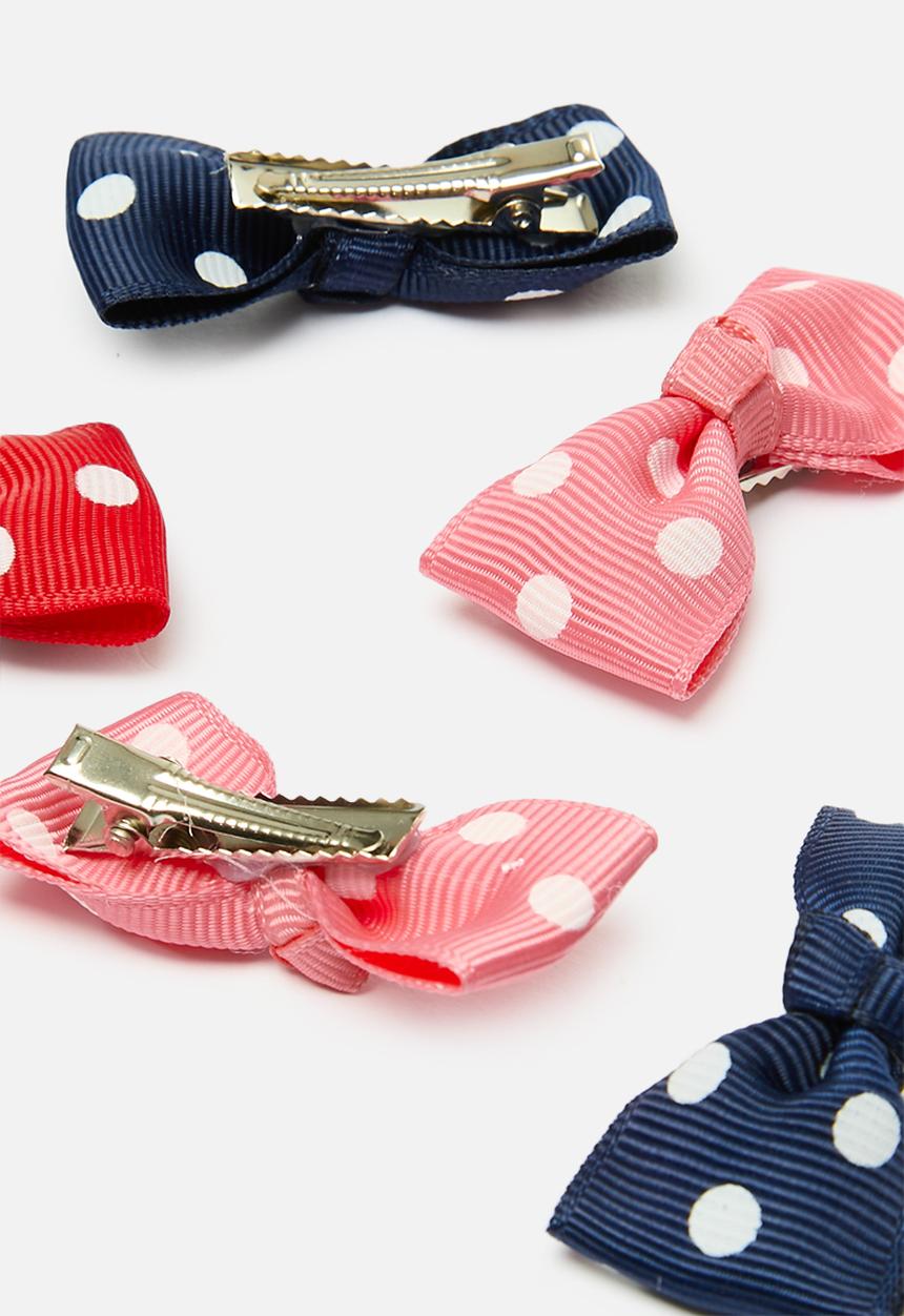 Pop Candy - 6 Piece polka dot hair clip set - multi