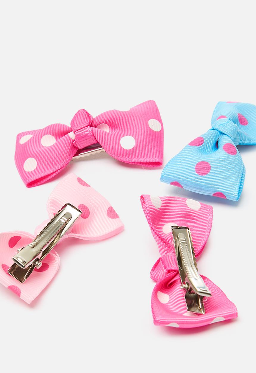 Pop Candy - 6 Piece polka dot hair clip set - multi