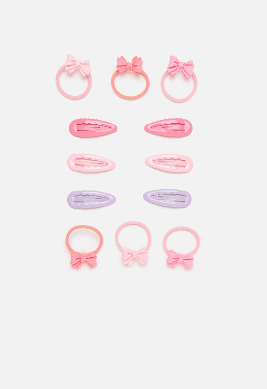 Pop Candy - 12 Piece hair clip and hair band set - multi