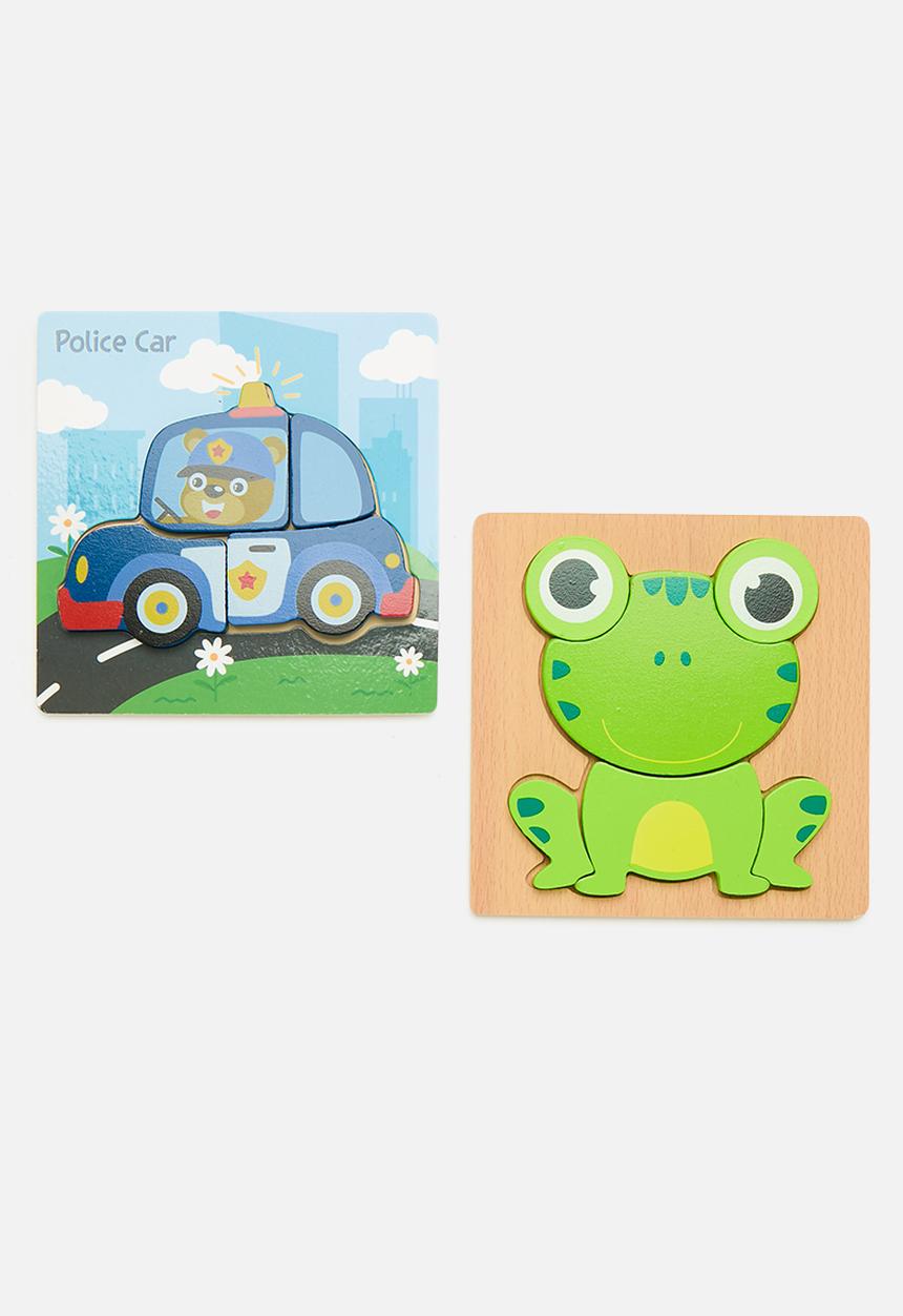 Pop Candy - Wooden frog jigsaw puzzle board - multi