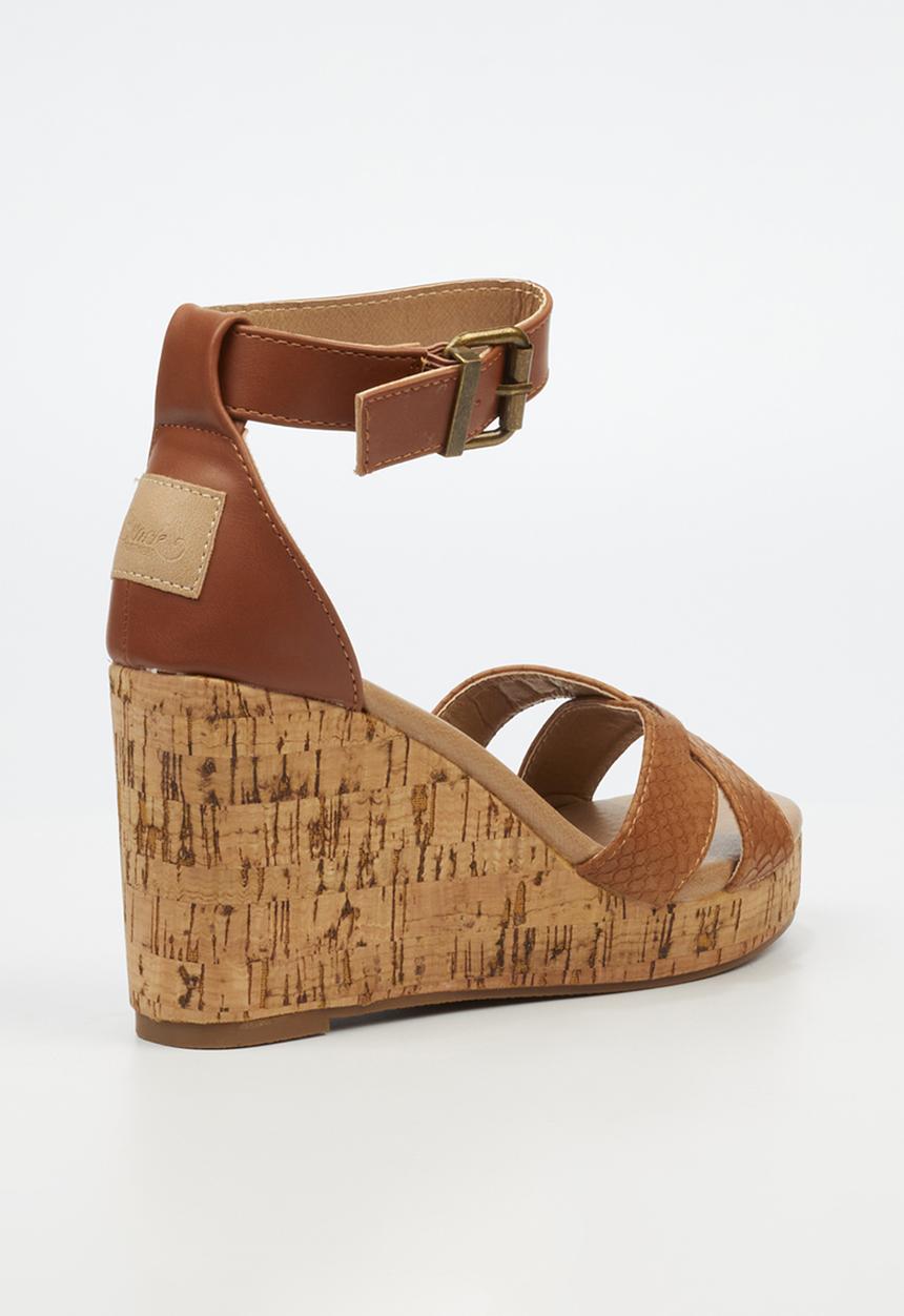 Miss Black - Bordo 1 wedge - camel