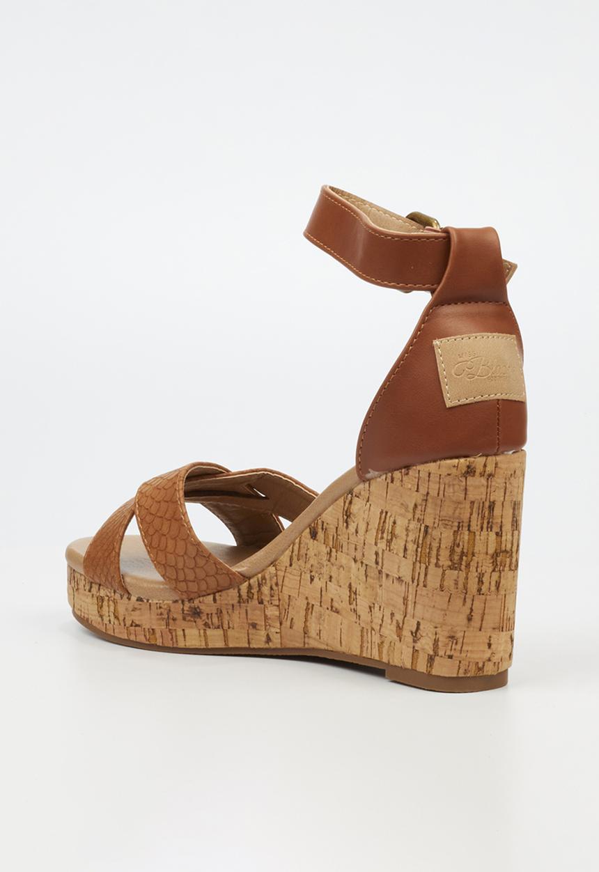 Miss Black - Bordo 1 wedge - camel