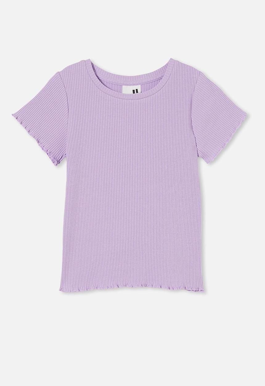 Cotton On - Raya rib baby tee - lilac drop rib