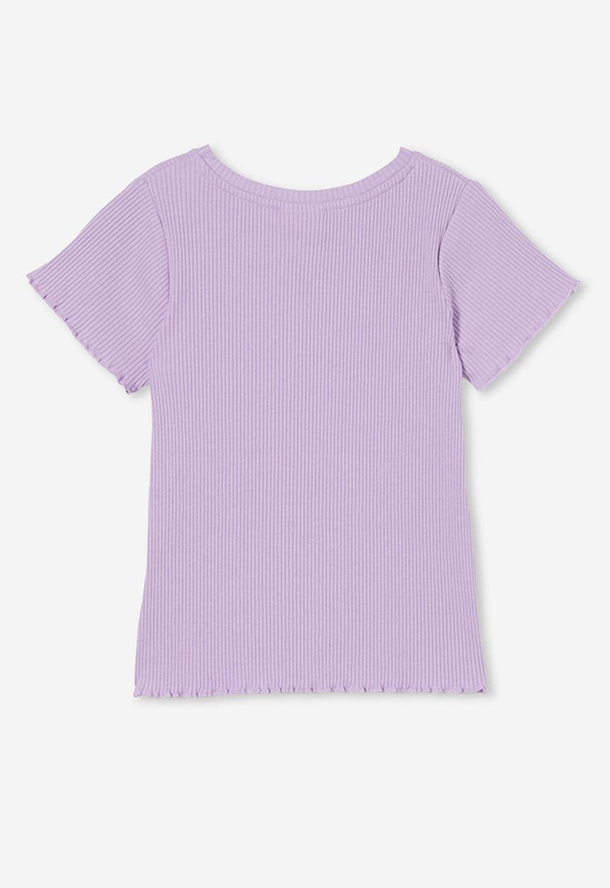 Cotton On - Raya rib baby tee - lilac drop rib