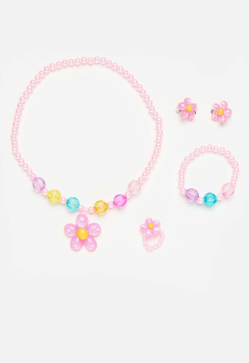 Pop Candy - Daisy bracelet and necklace set - pink