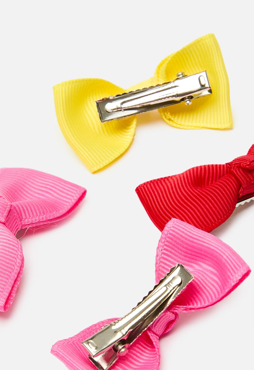 Pop Candy - 6 Piece bow knot hair clip set - multi