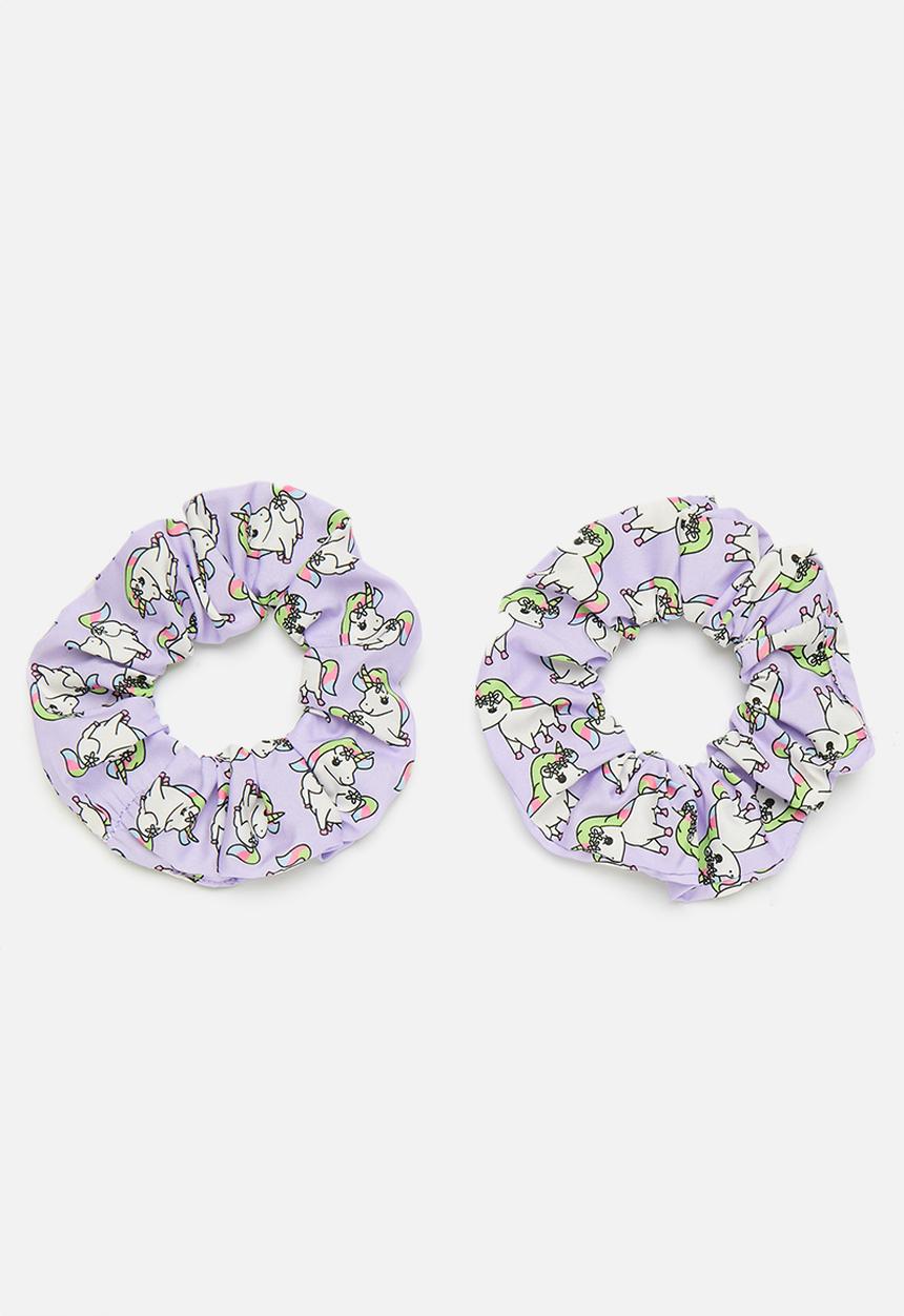 Pop Candy - 2 Pack unicorn scrunchie set - purple